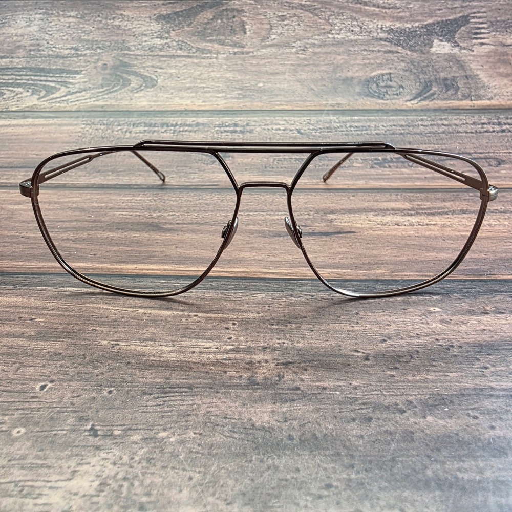 Lacoste Mens Bronze Metal Aviator Eyeglass Frames Double Bridge L2251 214